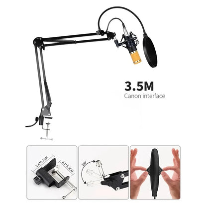 Kit Interface Mesa V8 + Microfone Bm800 Com Braço Articulado