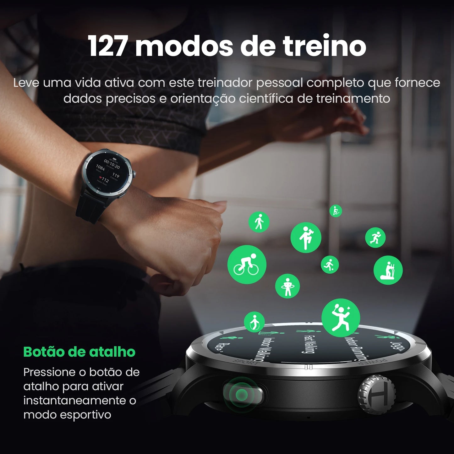 HAYLOU Solar Neo Smart Watch 1,53'' HD Display Bluetooth Chamada 24H Monitoramento de Saúde Smartwatches Homens Mulheres Relógios Esportivos Inteligentes