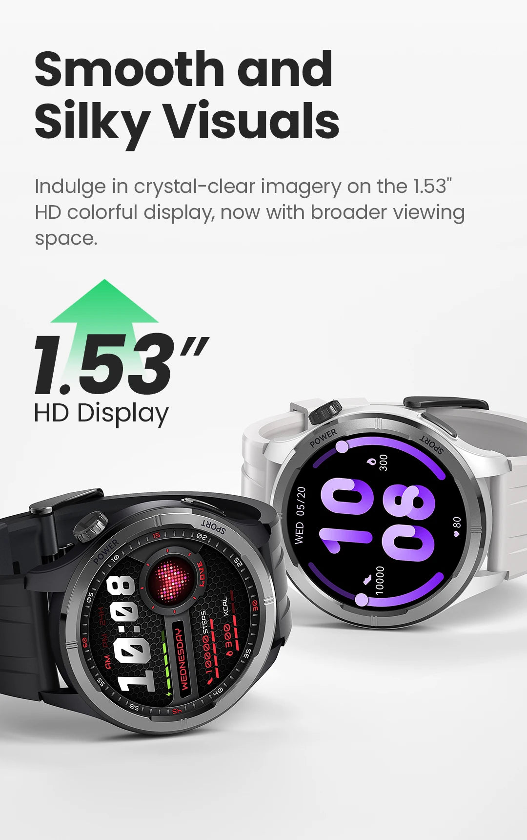 HAYLOU Solar Neo Smart Watch 1,53'' HD Display Bluetooth Chamada 24H Monitoramento de Saúde Smartwatches Homens Mulheres Relógios Esportivos Inteligentes